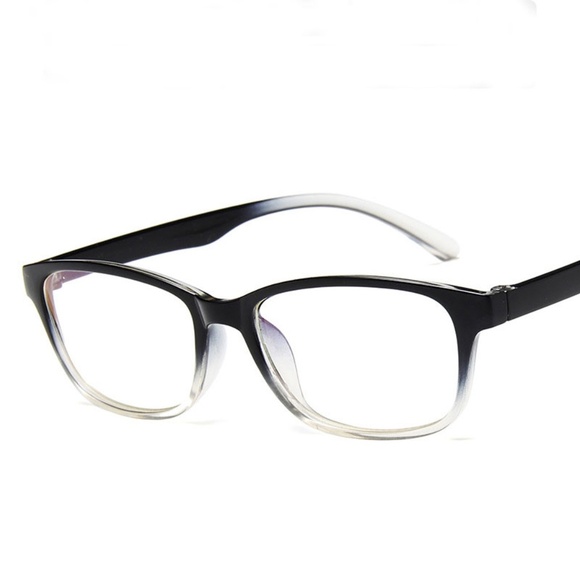 **JAMYA* Black x Clear Shaped Fashion Eye Glasses - Picture 1 of 2